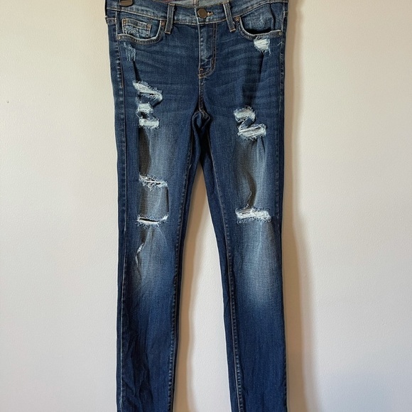 Angry Rabbit jeans distressed made in U.S.A. 28/7 rocker concert casual - Picture 3 of 14